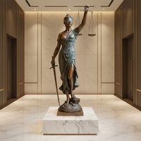 Statue d'art métallique sur mesure, taille réelle, bronze doré, statue de la Déesse de la Justice