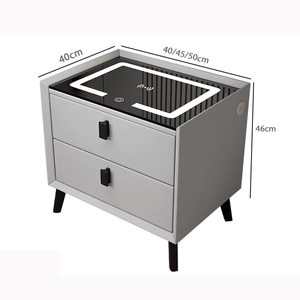Mesa <span class=keywords><strong>de</strong></span> <span class=keywords><strong>Noche</strong></span> Moderna Inteligente y Multifuncional VL con Carga Inalámbrica, Lámpara <span class=keywords><strong>de</strong></span> <span class=keywords><strong>Colores</strong></span>, Bloqueo por Huella Dactilar y Sistema <span class=keywords><strong>de</strong></span> Sonido - Product Image 3