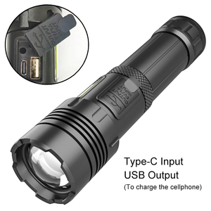 Nhà sản xuất 20 Wát trắng Laser LED Đèn pin siêu sáng 1800lm Hợp kim nhôm <span class=keywords><strong>Torch</strong></span> USB sạc & ngân hàng điện IP55 - Product Image 5