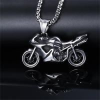 Colliers commémoratifs en acier inoxydable Charme moto tibétain Charme moto Pendentifs moto Vintage Pendentif scooter