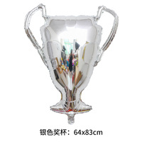Décorations de fête d'anniversaire pour enfants, ballons en aluminium dorés et argentés en forme de trophée de champion, 64x83cm, imprimés UV, 5 couleurs, EN71 CE