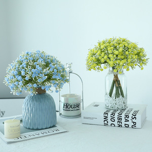 Fleurs artificielles Gypsophile Ice Storm bleues, blanches, jaunes, roses, violettes, en caoutchouc souple, pour mariage et décoration intérieure, lot de 3 - Product Image 1