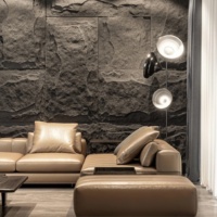 Panneau mural extérieur moderne en fausse pierre en mousse PU imperméable polyuréthane artificiel ignifuge pour villa