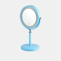 Miroir cosmétique LED pliable Winway, 3 couleurs, portable, sur pied ou à main, personnalisé, double grossissement