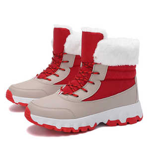 Bottes de neige hautes pour femmes d'hiver, grande taille, chaussures d'extérieur, voyage, dessus en cuir synthétique, antidérapant, caoutchouc, bottes d'extérieur - Product Image 5
