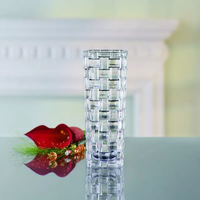 Vase en verre moderne écologique de haute qualité en cristal clair grand Vase à fleurs réversible glaçure transparente Unique nouveau Vase de sol