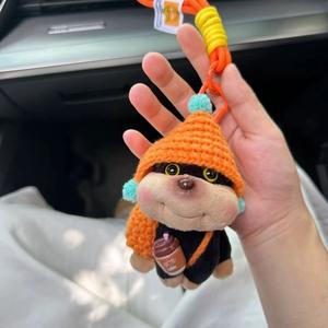 Lindo Peluche de Perrito con Cara Hinchada, Colgante, Nuevo, con Gorro de Abeja, Muñeco de Peluche para Reparar, Decoración para Colgar en Bolsos, Llavero - Product Image 4