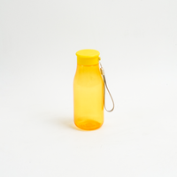 Bouteille d'eau en plastique à paroi simple sans BPA de 400 ml, transparente, motif dessin animé, pour le sport, portable avec poignée de transport