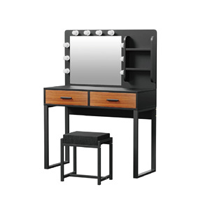 <b>Makeup</b> Vanity With Led <b>Mirror</b> And Storage Drawers For Bedroom Use - Product Image 2
