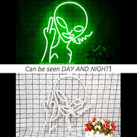 Enseigne au néon LED Alien Bar, lumière verte Alien pour la décoration murale de la maison, du bureau, du magasin, de la salle de jeux, alimentée par USB, décoration au néon