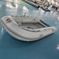 Bateau pneumatique gonflable RSDal360 gris clair de 360 cm avec porte-canne à pêche et support d'ancrage