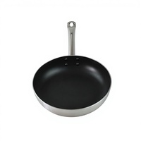 Poêle à frire en aluminium de 3 mm avec poignée en acier inoxydable, compatible induction, antiadhésive, résistante au four, pour la cuisine domestique, disponible en plusieurs tailles