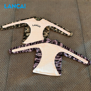 Camiseta de Manga Larga para Hombre, Cuello Redondo, Tejido Waffle Personalizado, Corte Cuadrado, Estampado, Bordado con Parches, Camuflaje, Térmica, Raglán, Blanca - Product Image 1