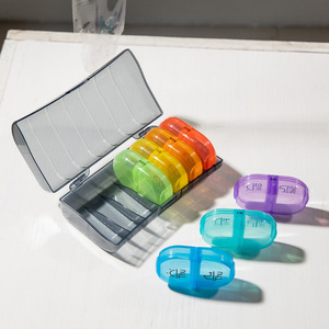 JUXINDA <span class=keywords><strong>Organizador</strong></span> <span class=keywords><strong>Semanal</strong></span> de Pastillas Portátil, Práctico Estuche de Almacenamiento, Contenedor de Plástico PP, Dispensador de 7 Días y 14 Compartimentos - Product Image 2