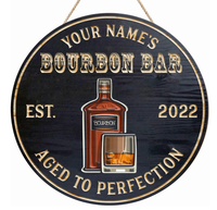 Plaque murale en bois rustique personnalisée pour bar à bourbon, accessoires de décoration pour homme