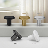 Boutons de meuble ronds modernes et minimalistes, boutons de tiroir plats à trou unique pour armoire, commode