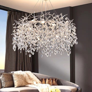 LIGHTOPS Lustre d'intérieur rond transparent en marbre Suspension en fer pour salon et salle à manger - Product Image 1