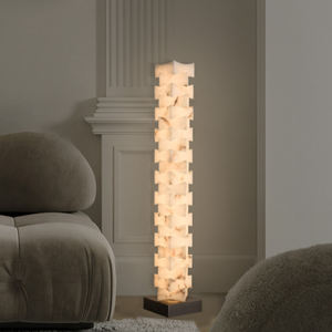 Mármol Mathemagic bloques pirámide lámpara de pie mosaico azulejo mármol suelo luces decoración salón arte museo Luz de pie - Product Image 1