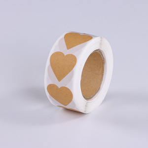 Kraft Sticker Heart Shape Adhesive Sticker Digital Printing <b>Matte</b> <b>Varnishing</b> Holiday Decoration Decorative Sticker - Product Image 2