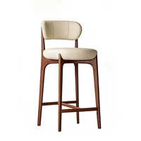 Tabourets de bar vintage modernes en bois massif et rotin, fauteuils artisanaux sans accoudoirs avec repose-pieds, pour îlot de cuisine, comptoir, bar, café, hôtel