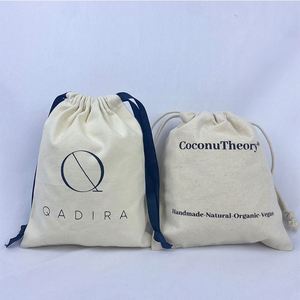 High Quality GOTS Certified Eco-friendly Organic Cotton Gift Packaging <b>Drawstring</b> <b>Bag</b> White Dust <b>Bag</b> Custom Logo Printed - Product Image 3