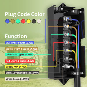 Cable <span class=keywords><strong>de</strong></span> Remolque <span class=keywords><strong>de</strong></span> 8 Pies con Conector <span class=keywords><strong>de</strong></span> 7 Vías en Línea y Caja <span class=keywords><strong>de</strong></span> Conexiones Resistente a la Intemperie, Cable <span class=keywords><strong>de</strong></span> Remolque <span class=keywords><strong>de</strong></span> 7 Vías para Autocaravana - Product Image 4