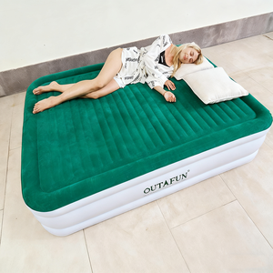 OUTAFUN matras udara ukuran King, matras udara lipat tahan lama dengan pompa tanam dan atasan PVC untuk penggunaan Rumah & Hotel - Product Image 5