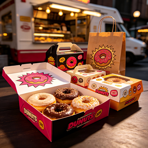 Cajas de donuts ecológicas reciclables al por mayor, caja de donuts de papel impresa con logotipo personalizado, embalaje desechable para llevar para panadería y donuts - Product Image 2