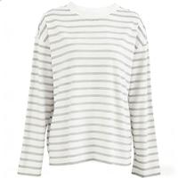 Nouveau T-shirt rayé à manches longues pour femme, décontracté, col rond, en coton, pour un usage quotidien