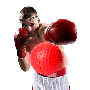 Bola de boxeo con diadema, 80g, roja, de espuma PU, para entrenamiento de velocidad y reacción para adultos - Product Image 1