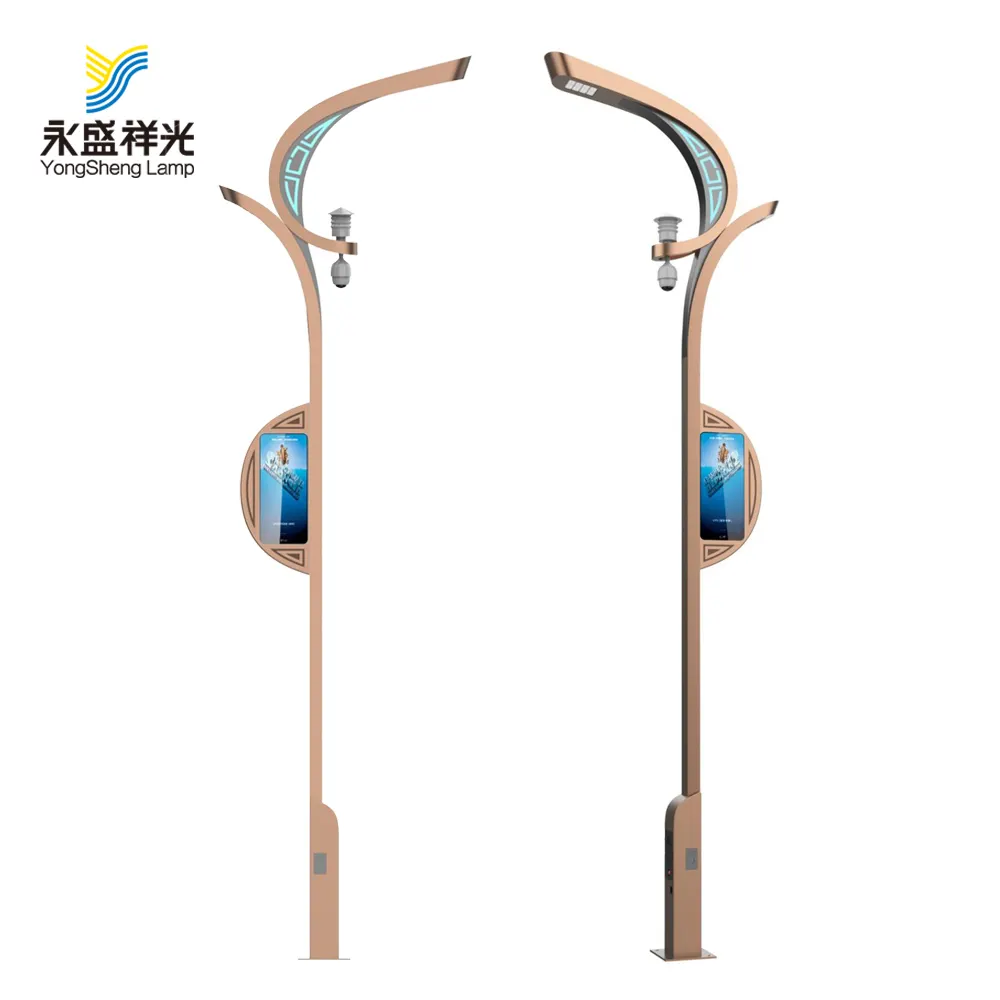 Pole Lighting 6meter 8meter Smart Square Light Pole/ Smart Garden Light Pole With WIFI CCTV Camera Charge Equipment