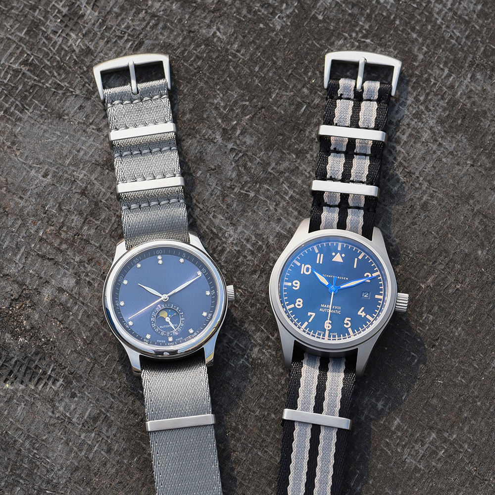 Midland Waterproof One-Piece Watch Band 20mm 22mm Thickening Square Ring Luxury Nylon Strap Breathable Fabric Stainless Steel