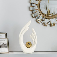 Nouveau Style Style nordique décor en céramique maison or argent boule porcelaine ornements armoires Art moderne Statue en céramique