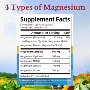 Complément de magnésium complexe GMP pour le sommeil et la santé cardiaque, 120 capsules végétaliennes, capsules de magnésium à absorption élevée - Product Image 4