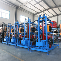 Plateforme de forage portable à moteur diesel pour puits d'eau, profondeur de 120 m, conception compacte, mini-plateforme de forage de puits d'eau sur roues