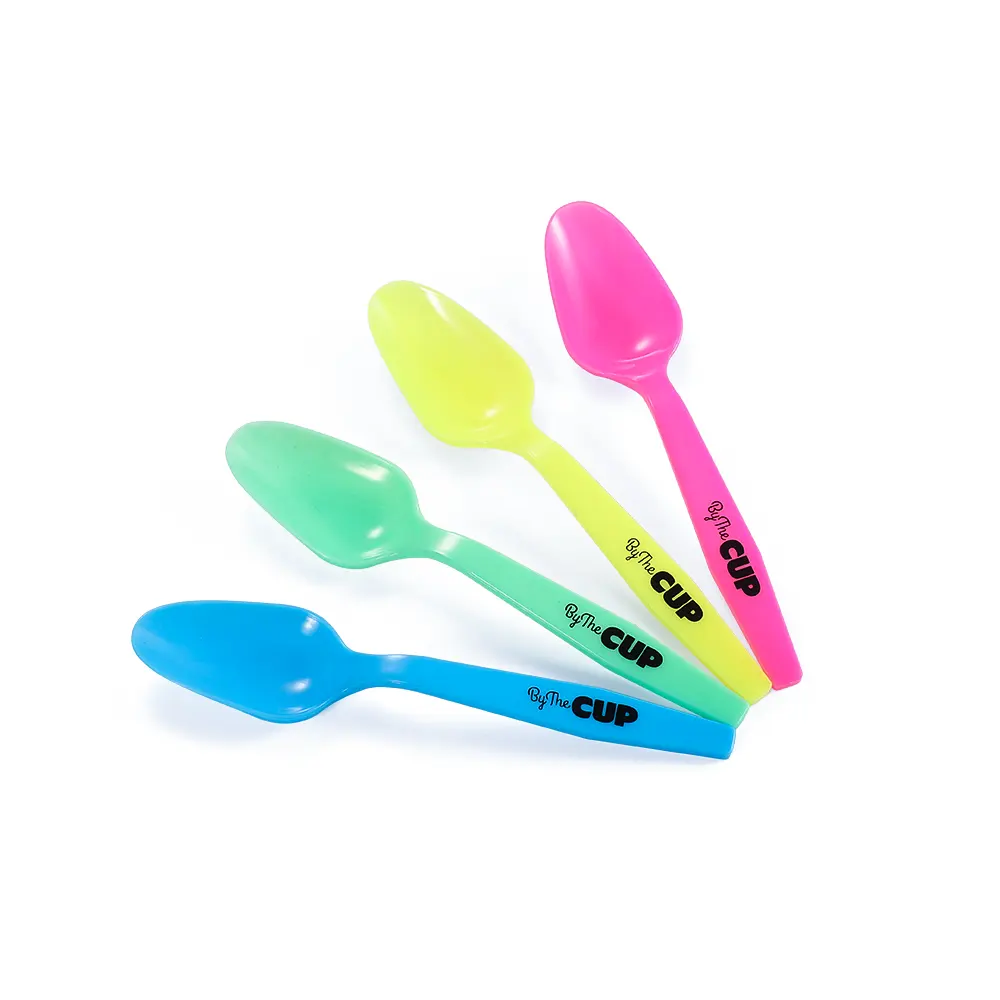 Custom Logo Cold water change color spoons cuchara plastico plastik color changing plastic spoon