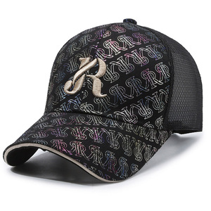 Gorra de béisbol con bordado de letras tridimensionales para hombre y mujer, gorra de malla transpirable con protección solar, sombrero de leopardo a cuadros - Product Image 5