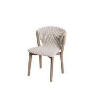 Ensemble de chaises d'extérieur en teck massif avec corde à tisser Ensemble de patio en teck avec table à manger Chaise d'extérieur en teck
