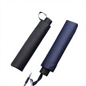 Paraguas Manual Grande de Tres Pliegues con 10 Varillas, Tela Resistente a Impactos, Diseño de Color Liso, para Dos Personas, Viajes de Negocios, Protección Solar - Product Image 1