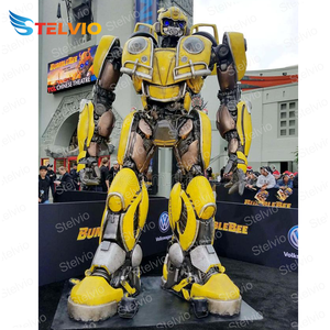 Trang Trí Diễu Hành Con Rối Đi Bộ Bơm Hơi Màu Vàng Trang Phục Robot Xe Hơi Biến Hình - Product Image 4