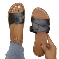 Nouveauté 2024 Chaussures Décontractées Grande Taille 35-43 Sandales Babouches Femme de Plage Tongs Plates pour Femmes