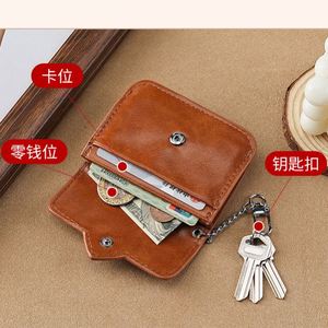Porte-cartes en cuir véritable pour femmes, design mignon inspiré des macarons, motif cœur d'amour, petite taille - Product Image 4