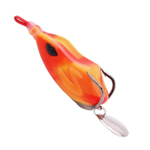Leurre souple grenouille à dégradé de couleurs tourbillonnantes, motif gaufré, leurre artificiel, spinner rotatif simple, leurre d'eau douce - Product Image 6