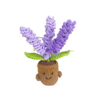 Tanaman Lavender Rajutan Energi Positif dalam Pot, Bunga Buatan Tenun Tangan, Ornamen Meja, Boneka Lucu