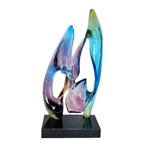 Modern minimalist luxury art colorful transparent resin sculpture decorative items model room <b>sales</b> <b>office</b> soft decoration - Product Image 1