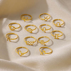 Anello minimalista del segno della stella dell'acciaio inossidabile per i gioielli fini regolabili delle donne per la festa di fidanzamento di nozze o il regalo - Product Image 6