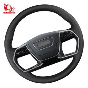 Funda de cuero para volante de coche <span class=keywords><strong>Audi</strong></span>, cubierta de cuero genuino con puntada a mano personalizada, para <span class=keywords><strong>Audi</strong></span> 2020, <span class=keywords><strong>A8</strong></span>, L, 60, TFSI, e-tron Sportback <span class=keywords><strong>2021</strong></span> - Product Image 1