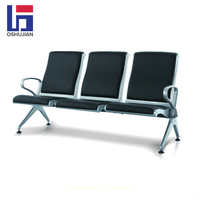 Terminal de bus de l'aéroport 3 places en métal chaise publique poutre banc