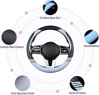 Housse de volant universelle élastique en PU antidérapant, design sportif, en peluche, à 3 branches, pour voitures, SUV et autres véhicules