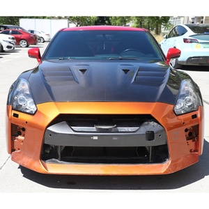 OUER Carbon Fiber Black Transparent <b>Engine</b> <b>Hood</b> for Nissan GT-R 2017 Bolt-On Installation New Condition - Product Image 5